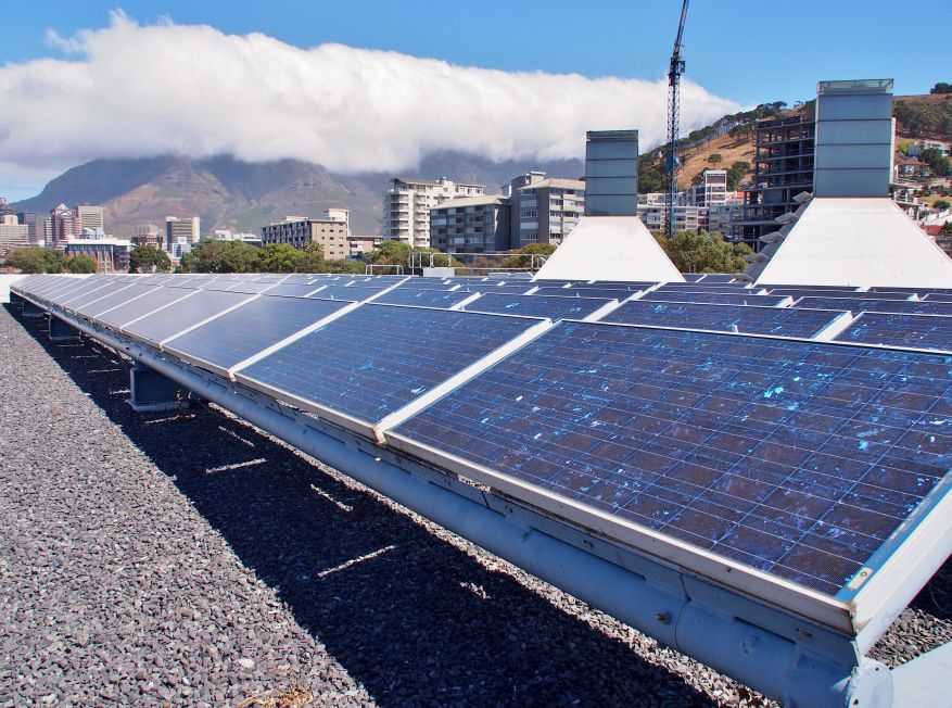 solar panels on a roof top