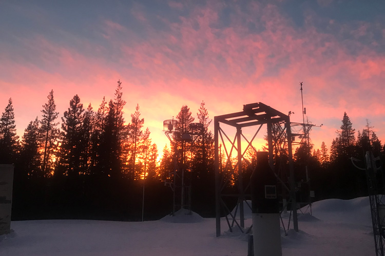 rosy sunset from the snow lab