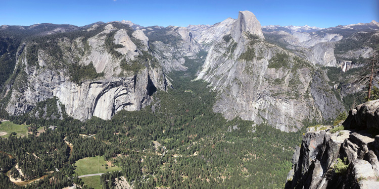 photo of Yosemite Valley with Tenaya Canyon in center