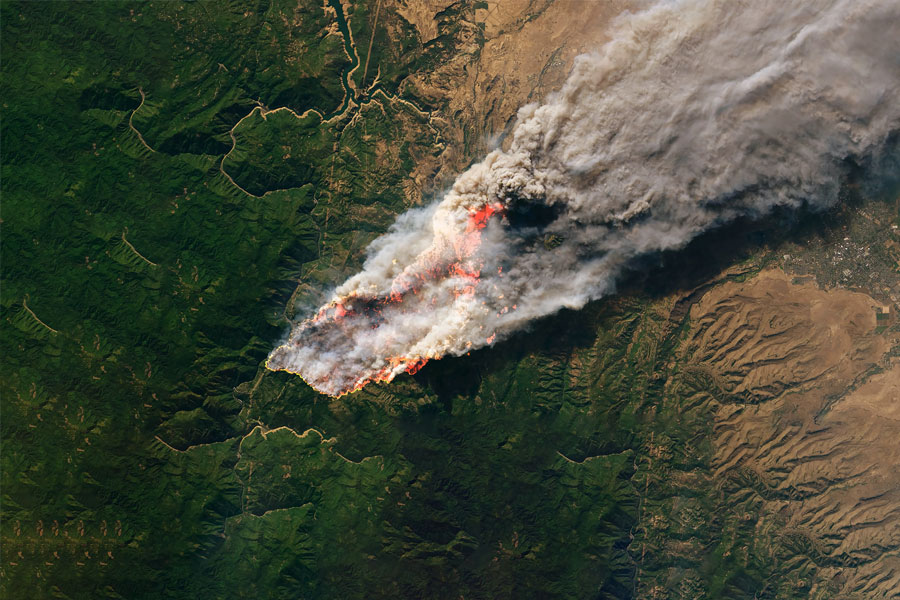 wildfire aerial view