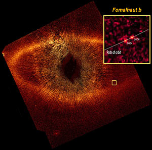 Orange circle showing a star labeled as "Fomahault B".