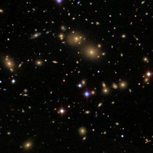 A cluster of galaxies.