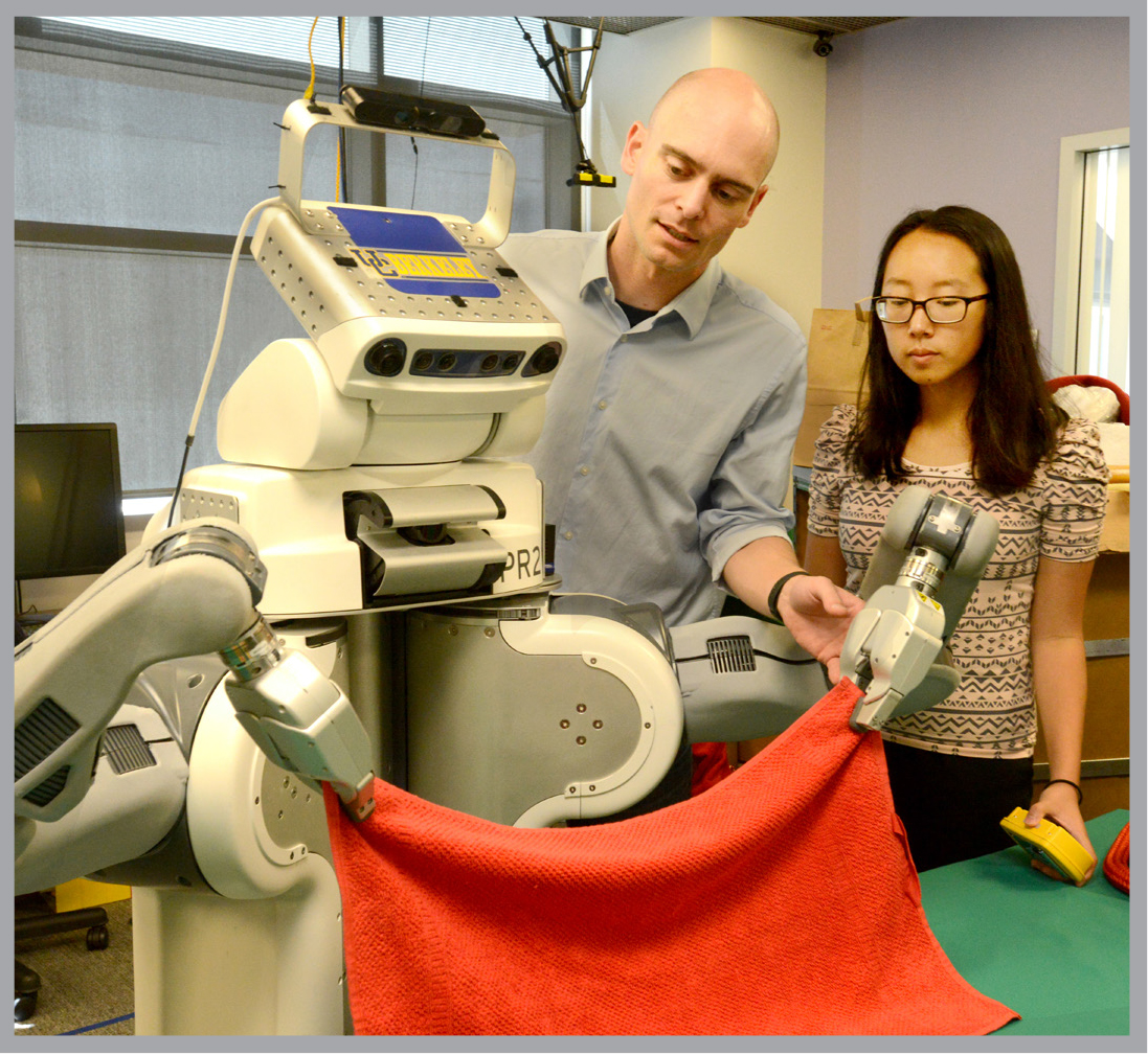 Pieter Abbeel and BRETT, the Berkeley Robot for Elimination of Tedious Tasks.