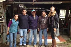 Rebecca Peters standing with 4 people in Chiapas, Mexico