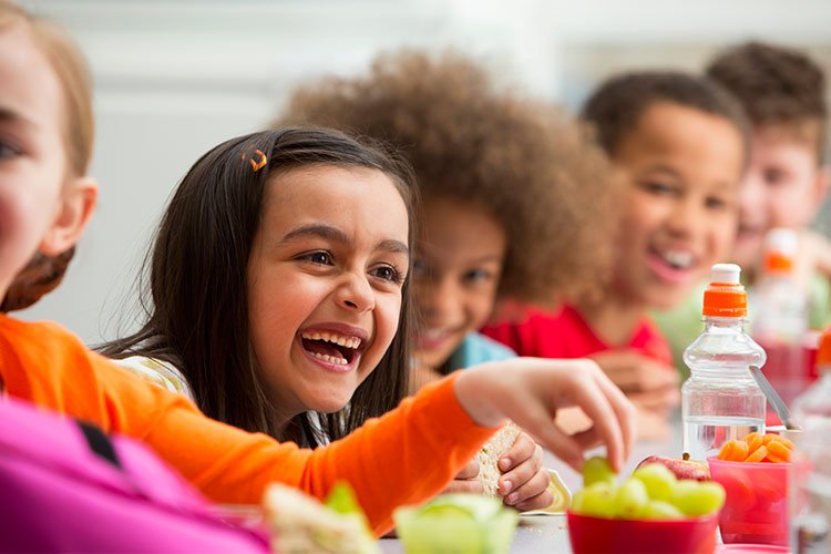 Children eating lunch