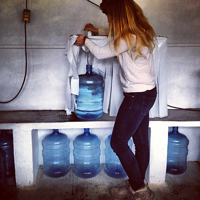 Rebecca Peters works on a water purification project in Chiapas, Mexico.