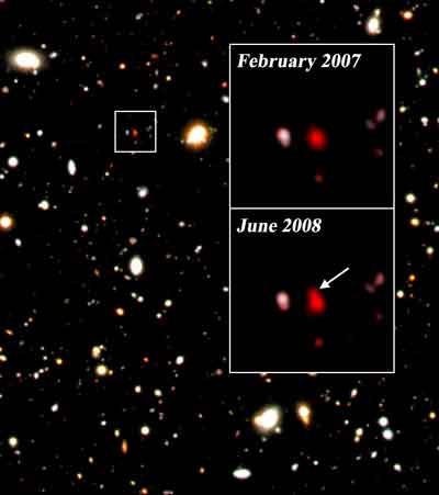 A bunch of galaxies and two specific ones from February 2007 and June 2008.
