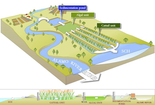 Map showing water and habitat flow