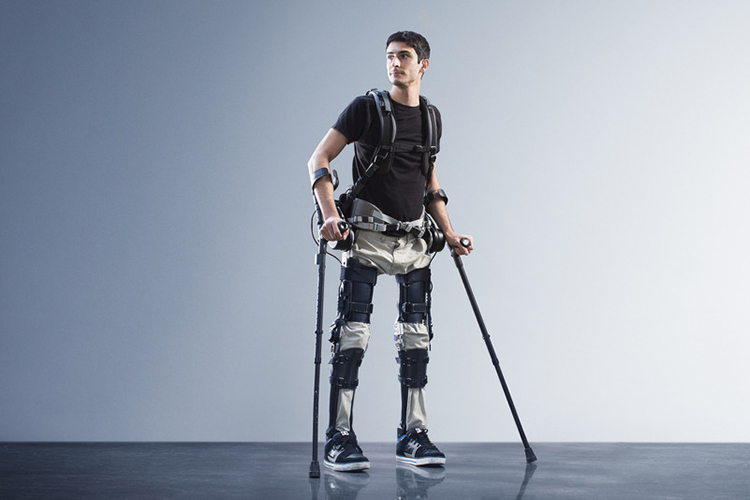 Steven Sanchez wears SuitX - an exoskeleton