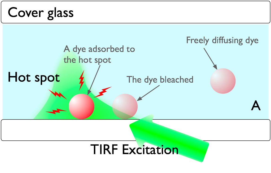 A digital illustration of dye absorbed into a hotspot.