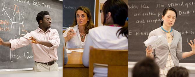 Three researchers lecture.