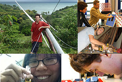 photos of various interns researching.