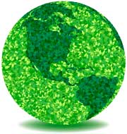A graphic of a green earth.