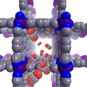 A ball model of a molecule.