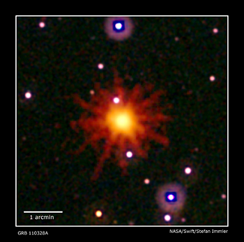 A gamma-ray flare at 1 Arcmin.