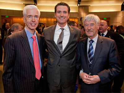 Davis, Lt. Gov. Gavin Newsom and Reg Kelly.