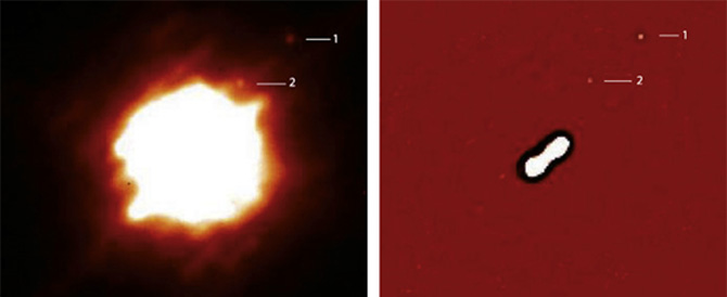 Two telescopic images of the Asteroid.