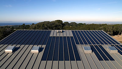 Rooftop solar panels on the Chartwell School