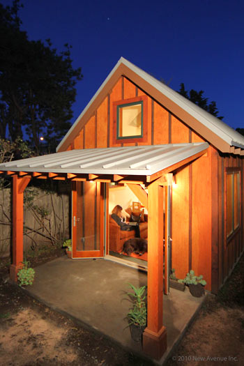 A well-lit cottage.