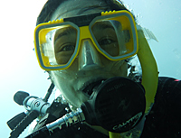 Person underwater with scuba gear