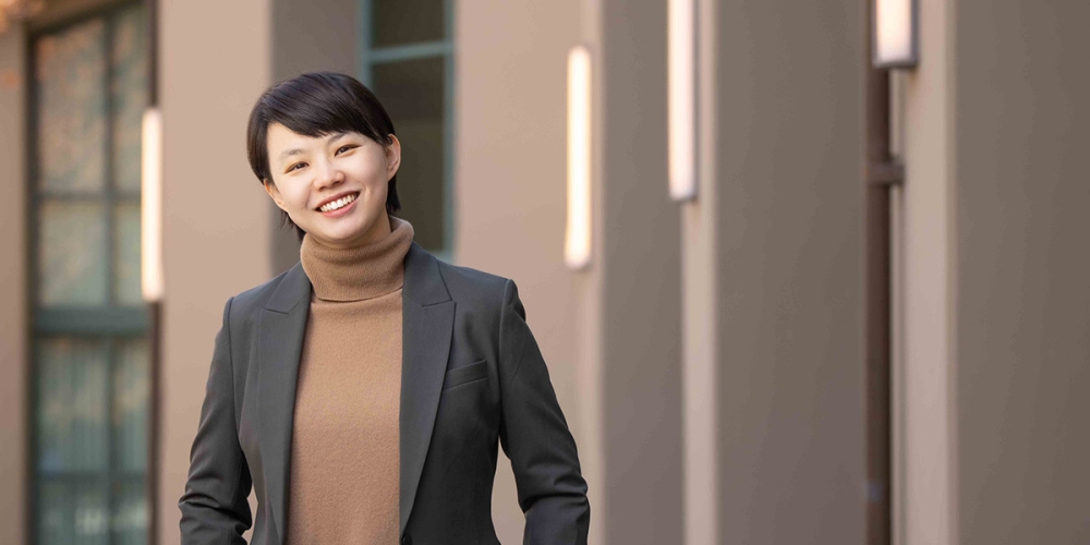 Biwen Zhang standing in outside location