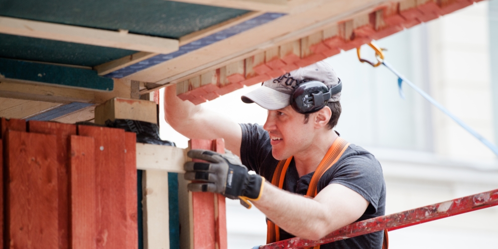 Philip Tidwell working on a construction project