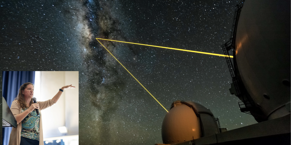 Prof. Jessica Lu and the Keck Observatory Laser-Guided Adaptive Optics System.