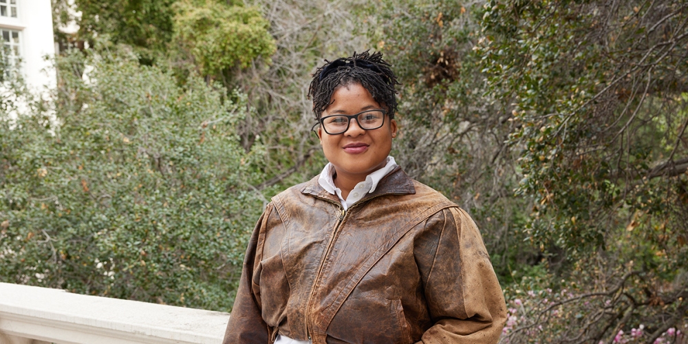 Zamansele Nsele standing in outdoor setting