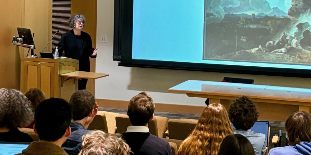 Oliensis delivering a lecture at Princeton University