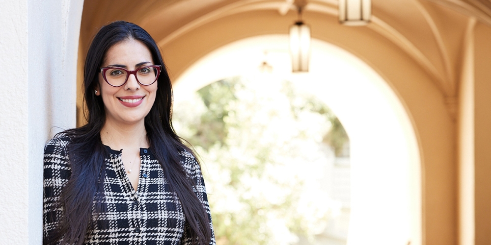 Karina Gutiérrez standing in outdoor environment