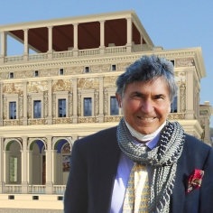 Turner with digital reconstruction of Villa Farnesina in 1512