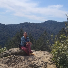 Onja Razafindratsima surrounded by trees