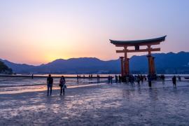photo of torii gate near Hiroshima
