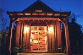 an image of a well-lit backyard cottage