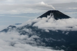 a photo of a volcano in the Southeast Asian islands