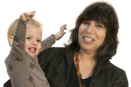 UC Berkeley psychologist Alison Gopnik holding grandson Atticus.