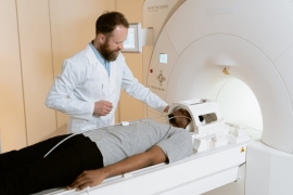 doctor attending patient in MRI