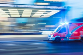 motion blur photo of an ambulance