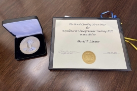 The Noyce Prize award memorabilia for David Limmer
