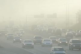 smog shown handing over freeway traffic