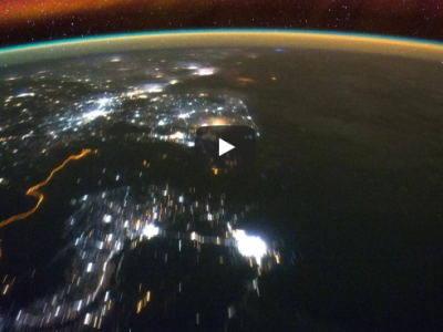 earth surface from satellite perspective, night skies