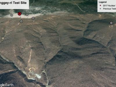 Google Earth image of Mt. Mantap in North Korea 
