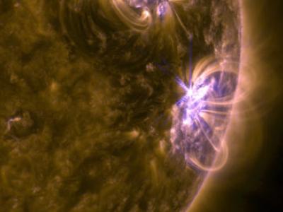 closeup of a solar flare