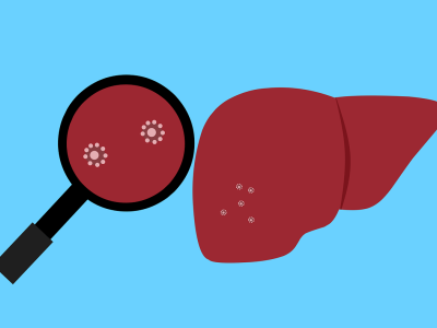 graphic of liver and magnifying glass