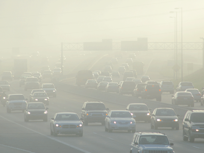 smog shown handing over freeway traffic