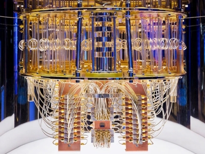 gold plated electronics of a quantum computer