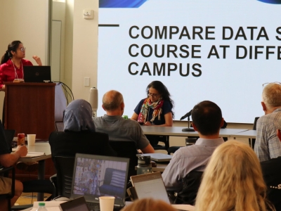 An El Camino Community College expert speaks at the National Workshop on Data Science Education in June 2024.