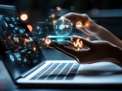 stock image of someone typing on a computer