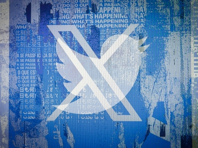 An overlay of the Twitter logo and the X logo