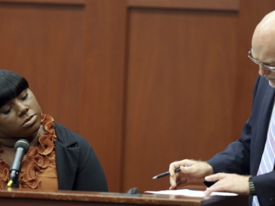 Rachel Jeantel on the stand during her testimony in the trial of George Zimmerman